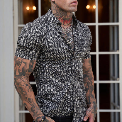 Veraniega camisa slim-fit de caballero con estampado