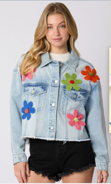 Julie - Chaqueta vaquera con bordado floral