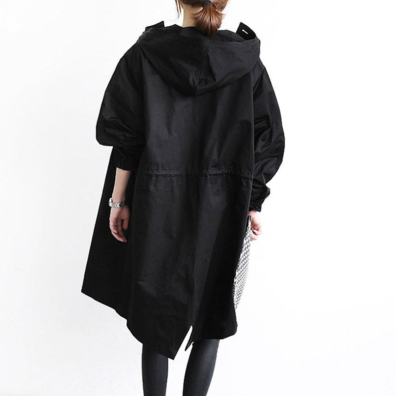Abrigo mujer trench oversize con capucha ligera - Simona