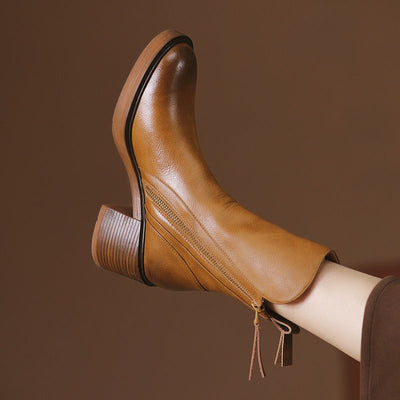 Botines mujer plataforma alta cremallera lateral estilo moderno - Grega