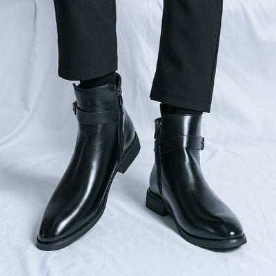 Botines hombre piel sintética hebilla lateral - Sergio