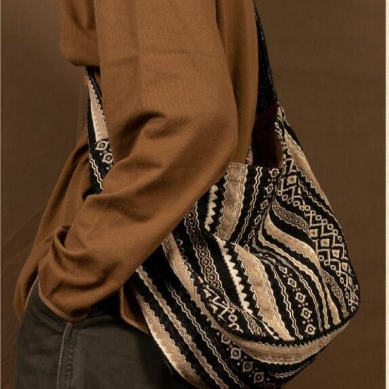 Bolso bandolera para mujer de tejido jacquard diseño étnico estilo vintage - Mariana