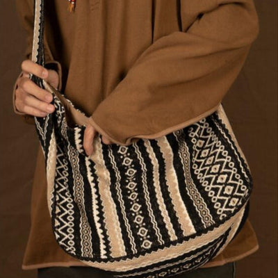 Bolso bandolera para mujer de tejido jacquard diseño étnico estilo vintage - Mariana
