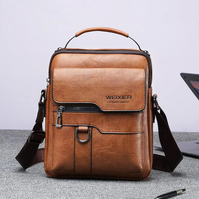Bandolera para hombre de piel sintética estilo ejecutivo vertical - Laurent