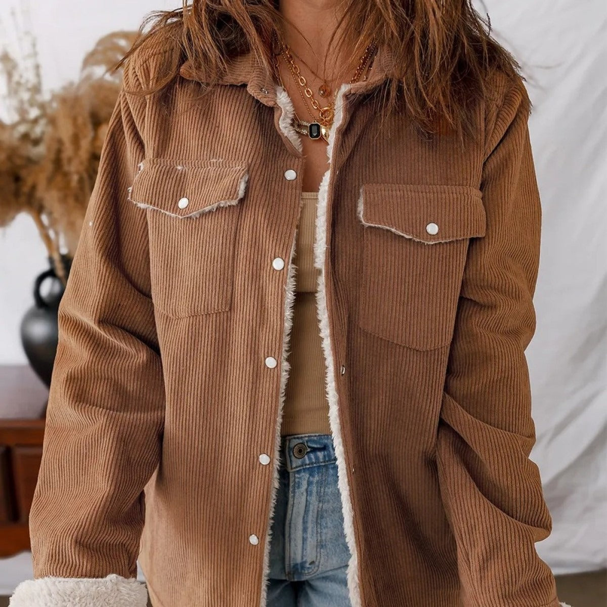 Chaqueta de pana forrada para mujer - Liora