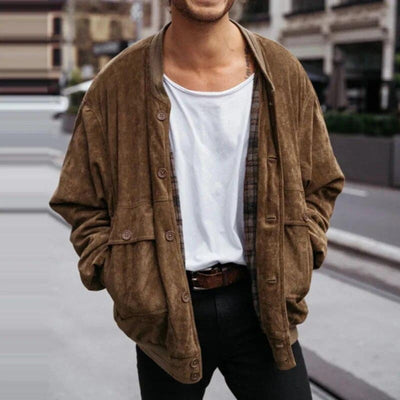 Chaqueta hombre efecto gamuza estilo vintage con bolsillos - Remy
