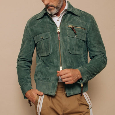 Chaqueta hombre ante sintético cremallera bolsillos - Laurent