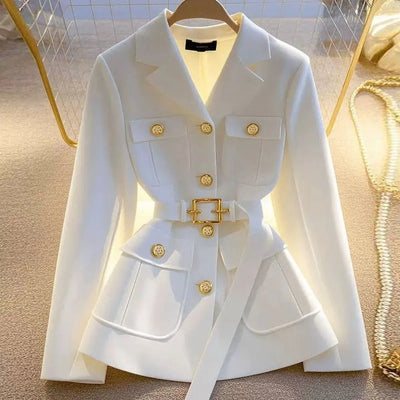 Blazer mujer con cinturón y bolsillos - Lorane