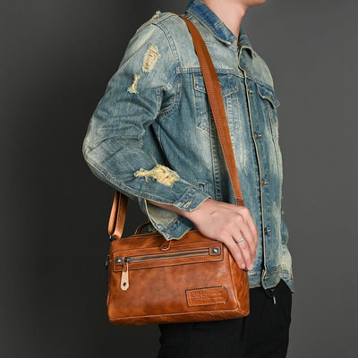 Bolso de mano hombre piel sintética diseño urbano compacto - Laurent