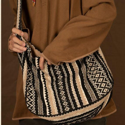 Bolso bandolera para mujer de tejido jacquard diseño étnico estilo vintage - Mariana