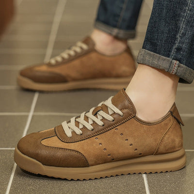 Zapatillas casuales para hombre mezcla ante y piel sintética suela dentada - Cielo