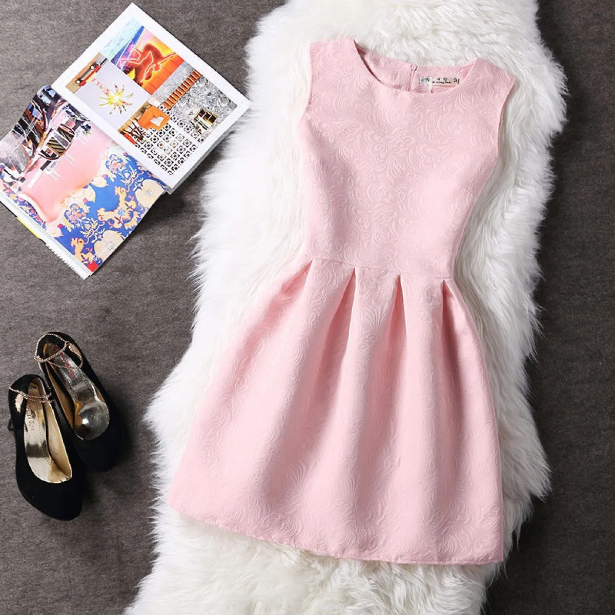 Vestido de fiesta sin mangas con vuelo - Celinne