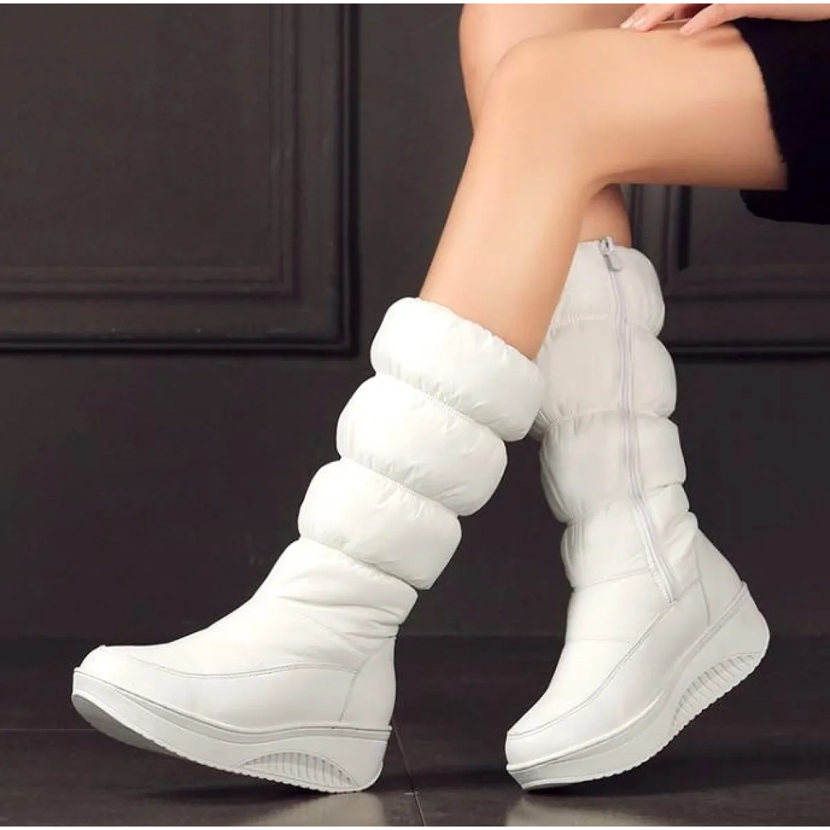 Botas mujer térmicas impermeables caña-alta con plataforma - Aurora