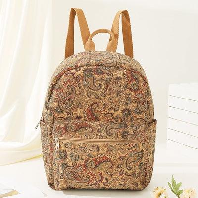 Mochila tela estampada capacidad amplia estilo vintage - Francis