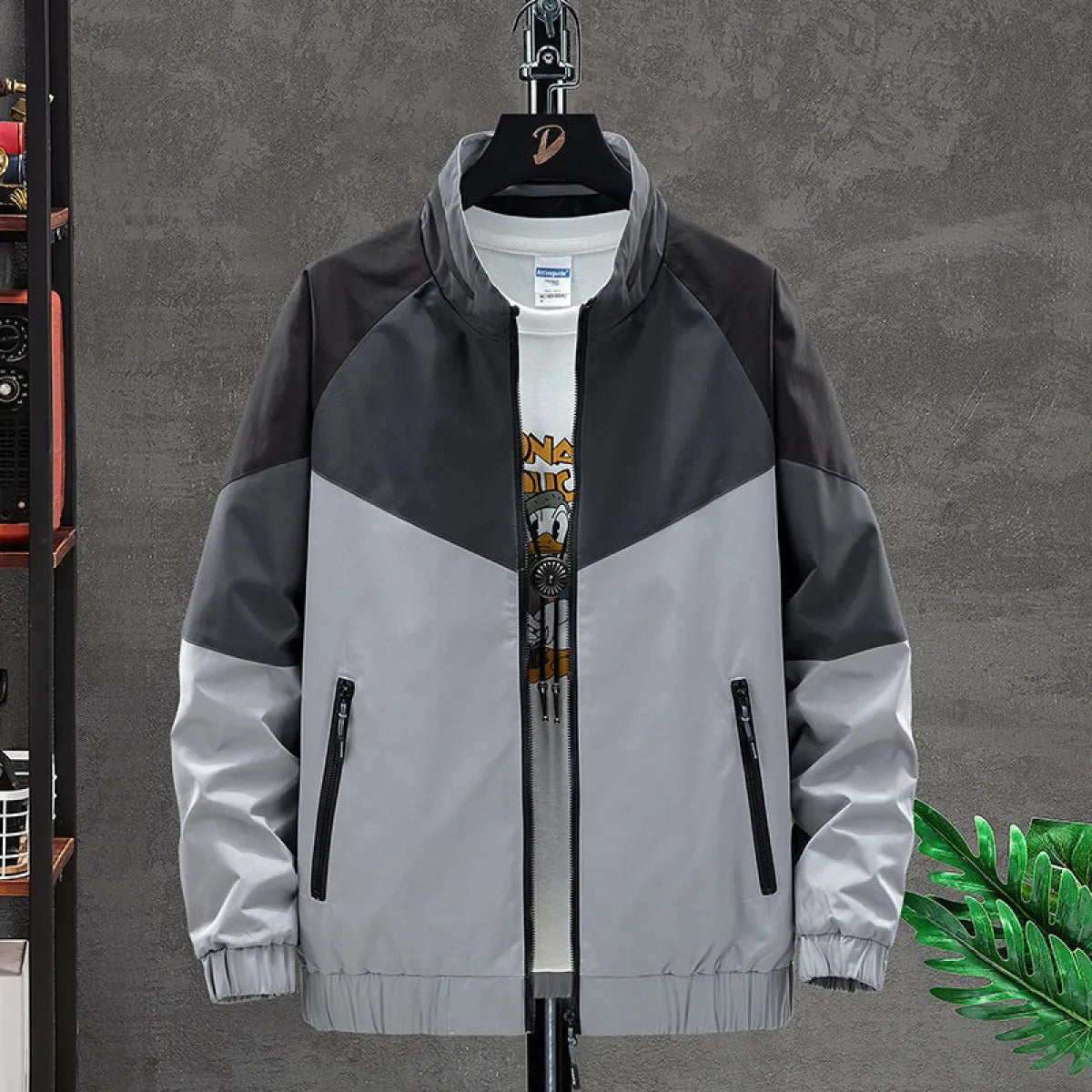 Chaqueta deportiva con cremallera y bloques de color - Axton