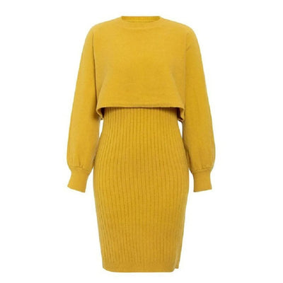 Vestido de punto con efecto dos piezas - Karine