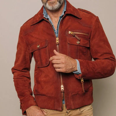 Chaqueta hombre ante sintético cremallera bolsillos - Laurent