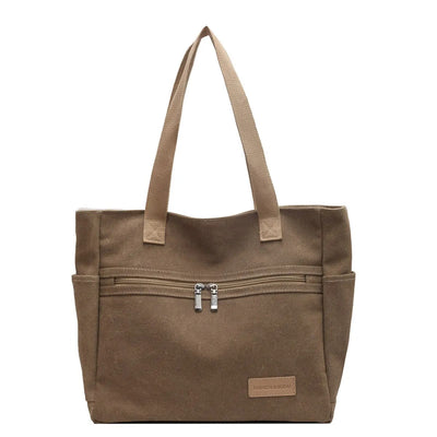 Bolso de Hombro de Lona Resistente Bolsillos Exteriores - Eliane