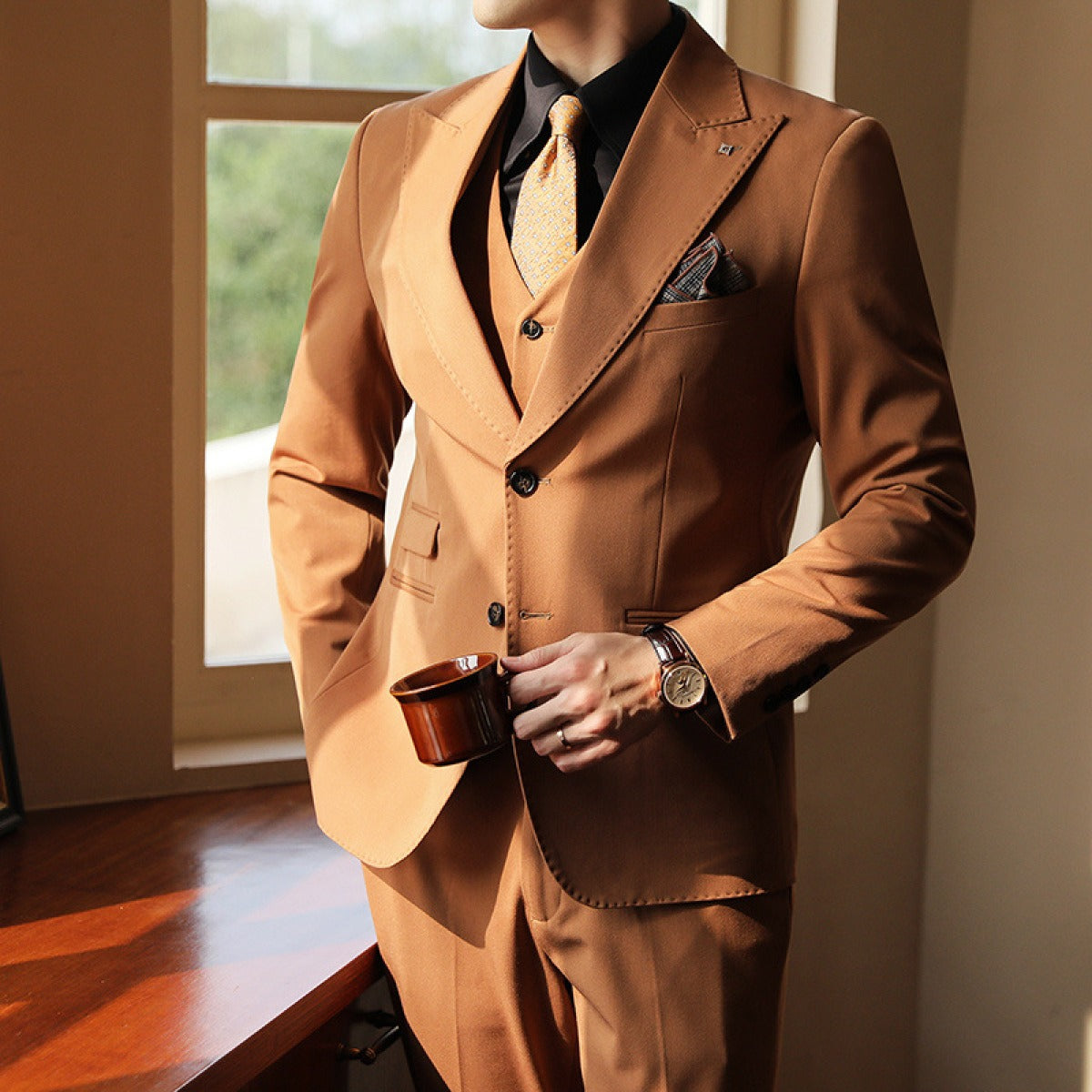 Traje formal hombre 3 piezas slim fit estilo ejecutivo - Joris