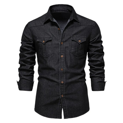 Camisa vaquera manga larga para hombre - Derek