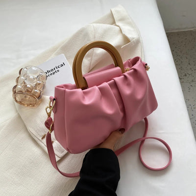 Bolso de mano para mujer efecto de piel fruncido estilo moderno - Amélie