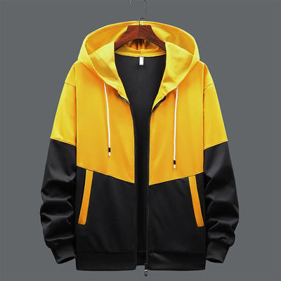 Sudadera hombre bicolor con capucha y cremallera frontal - Nexo