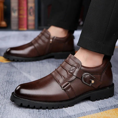 Zapatos elegantes para hombre de cuero sintético con hebilla lateral - Octavio