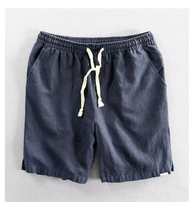 Pantalones cortos hombre lino ajuste holgado con cordón - Tobias