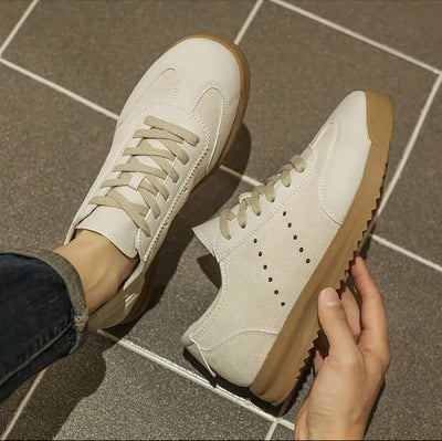 Zapatillas casuales para hombre mezcla ante y piel sintética suela dentada - Cielo