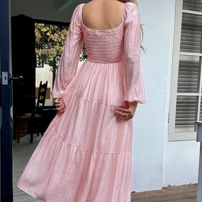 Vestido largo con escote cuadrado - Liora