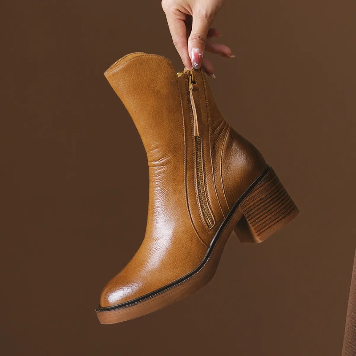 Botines mujer plataforma alta cremallera lateral estilo moderno - Grega