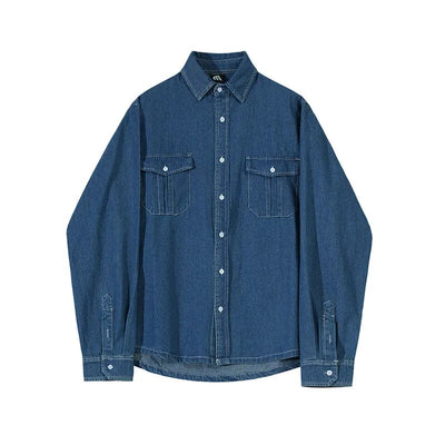 Camisa de hombre en mezclilla con bolsillos frontales - Loris