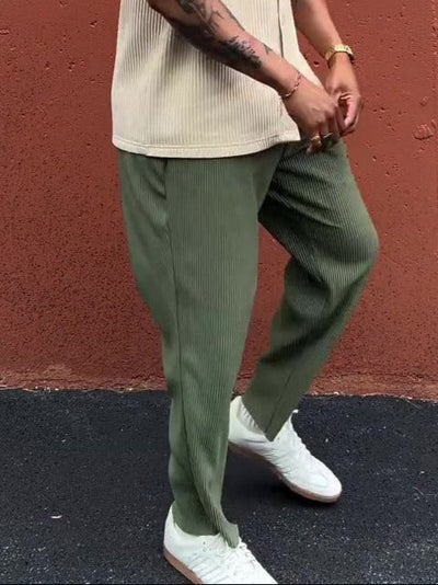 Pantalón hombre recto acanalado de tiro medio - Hugo