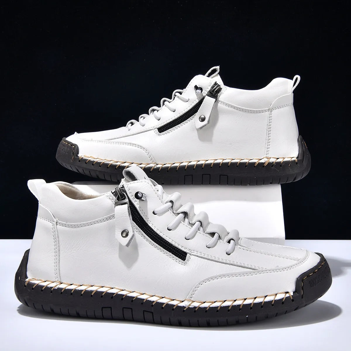 Zapatillas hombre piel sintética cierre lateral estilo urbano - Aksel