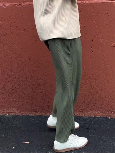 Pantalón hombre recto acanalado de tiro medio - Hugo