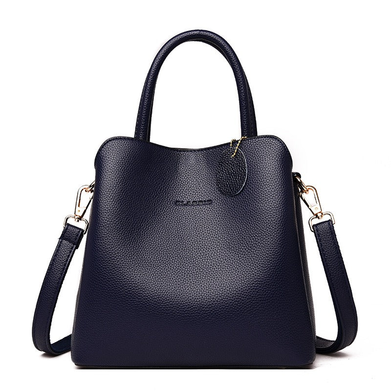 Bolso de hombro para mujer de piel sintética texturizada estilo estructurado - Fabienne