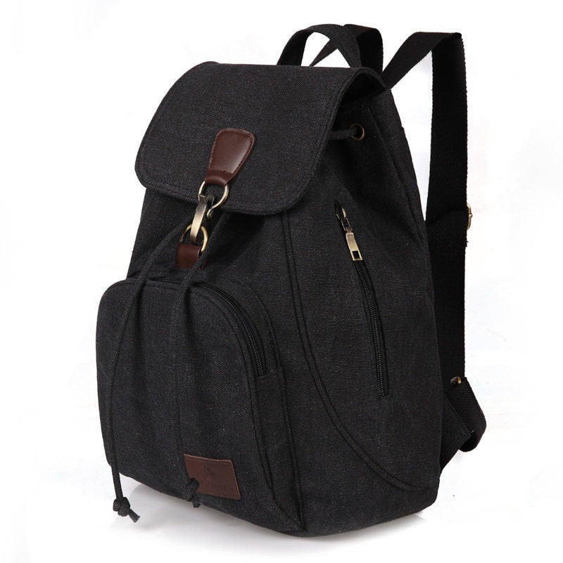 Mochila para mujer de lona resistente diseño vintage con bolsillos - Thérèse