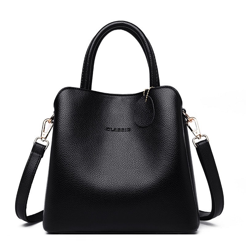 Bolso de hombro para mujer de piel sintética texturizada estilo estructurado - Fabienne