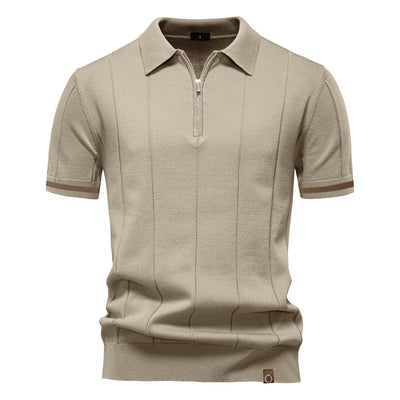 Polo para hombre de punto manga corta cremallera clásico - Baptiste