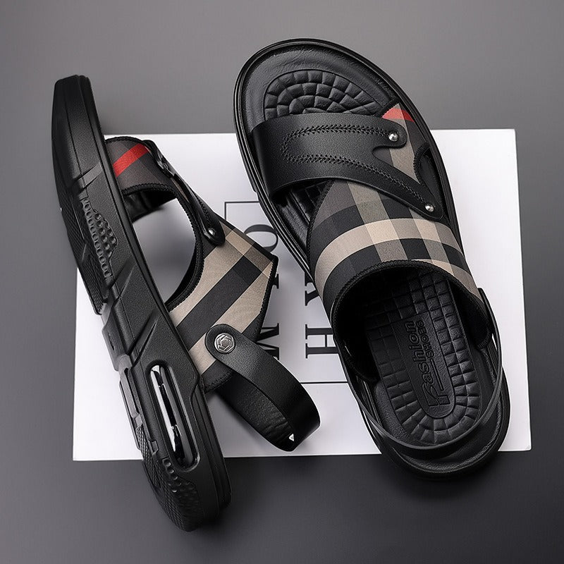 Sandalias para hombre de piel sintética diseño cruzado - Milan