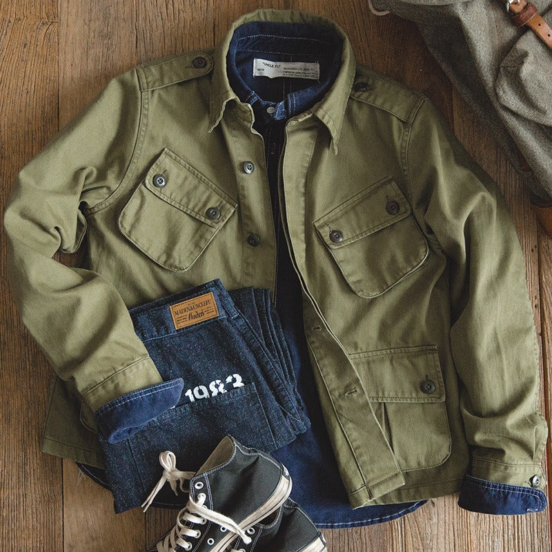 Chaqueta estilo militar hombre bolsillos con solapa - Enrik