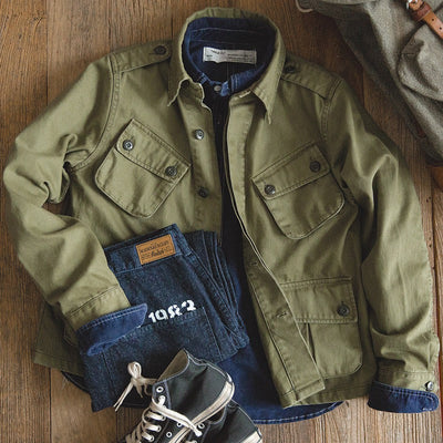 Chaqueta estilo militar hombre bolsillos con solapa - Enrik