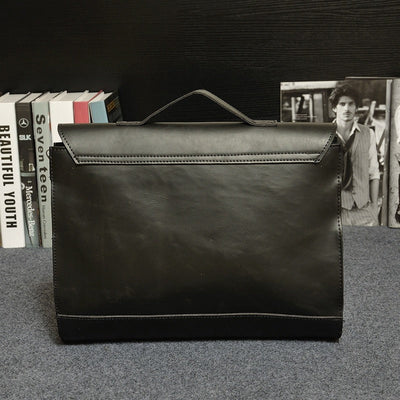 Maletín para hombre de piel sintética con hebillas estilo vintage - Adrien