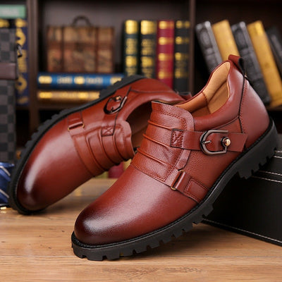 Zapatos elegantes para hombre de cuero sintético con hebilla lateral - Octavio