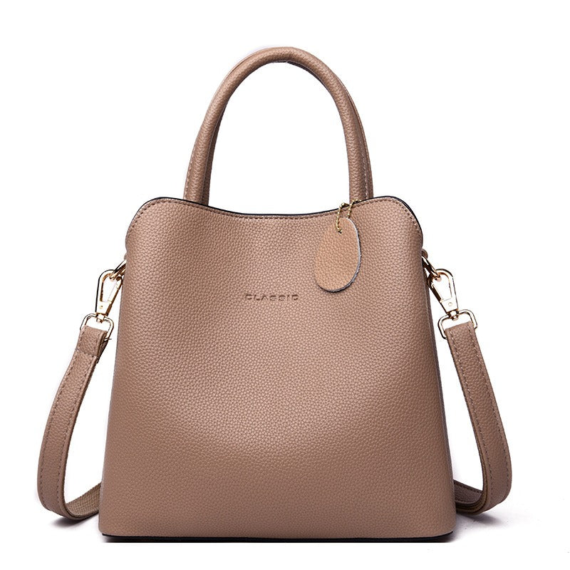 Bolso de hombro para mujer de piel sintética texturizada estilo estructurado - Fabienne