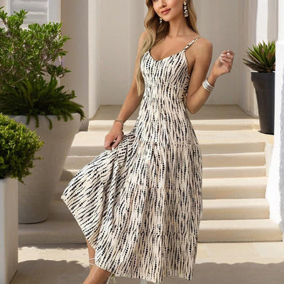 Vestido midi tirantes finos estampado - Noelia
