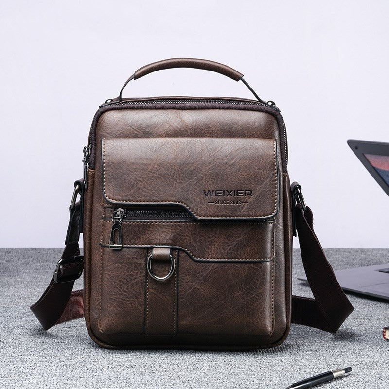Bandolera para hombre de piel sintética estilo ejecutivo vertical - Laurent