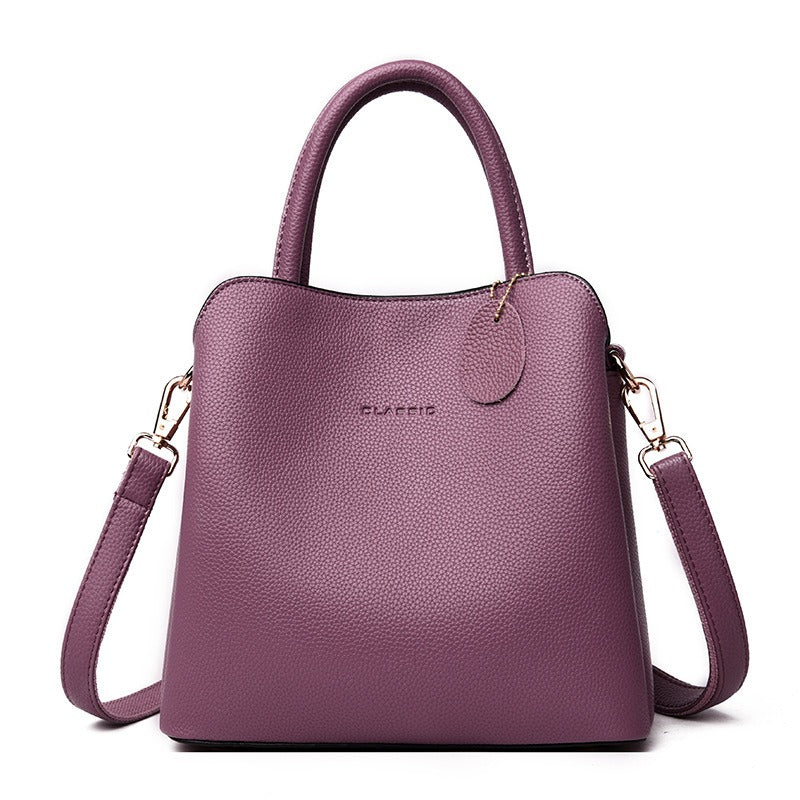 Bolso de hombro para mujer de piel sintética texturizada estilo estructurado - Fabienne