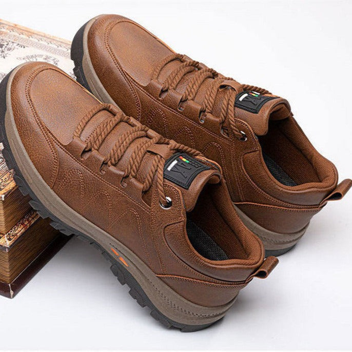 Zapatillas de senderismo para hombre en piel sintética con suela robusta - Michael