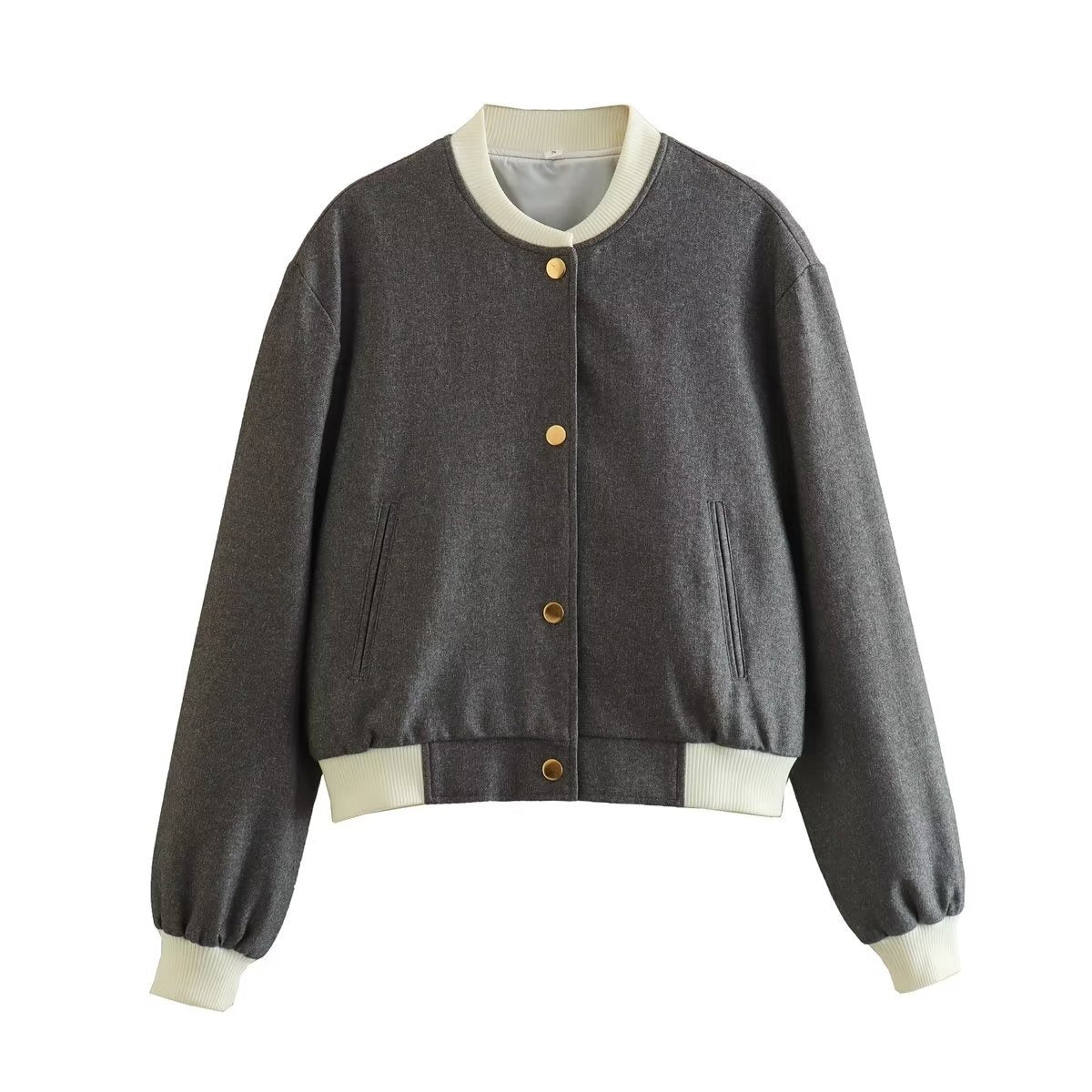 Chaqueta corta mujer diseño casual con botones metálicos - Liora